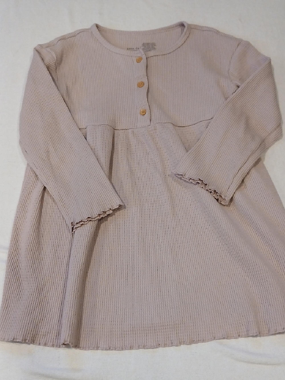 Little Co. Kids Long Sleeve Knit Casual Dress - Light Mauve